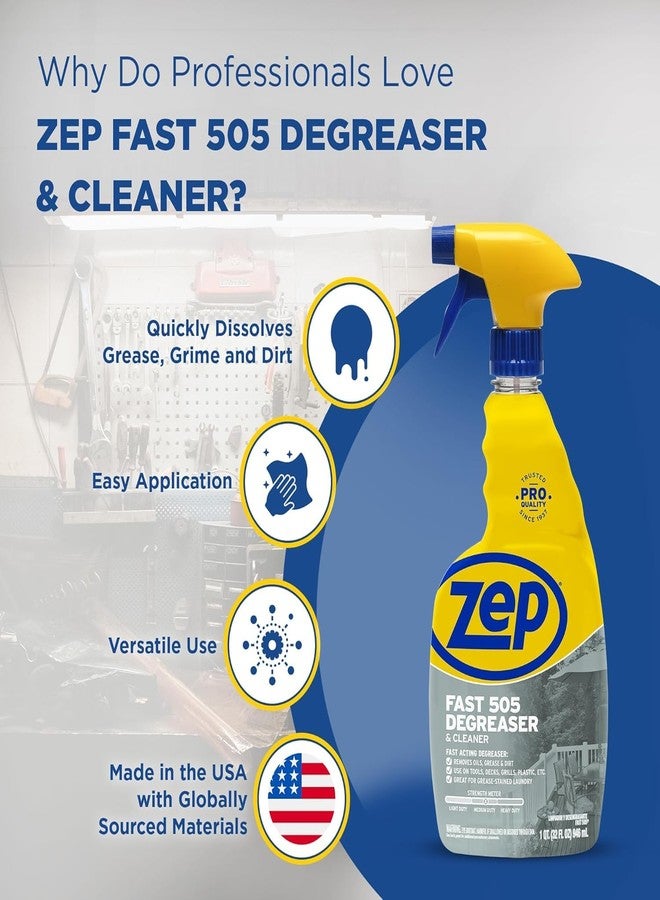 زيب منظف ومزيل شحوم زيب فاست 505 - 32 أونصة (عبوة من قطعتين) ECZU505322 - سريع المفعول، يزيل الزيوت والشحوم والأوساخ من الأدوات والأسطح والشوايات والبلاستيك وحتى الملابس الملطخة بالشحوم - Image 2